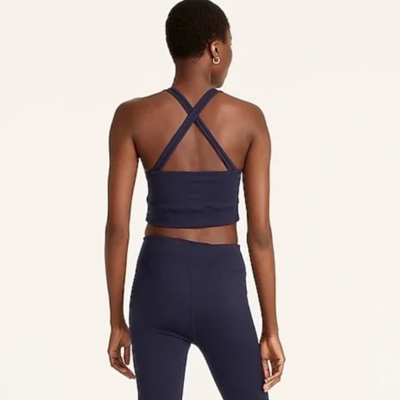 NWT J.Crew Longline Sports Bra in Signature Flex in Black - Picture 3 of 7